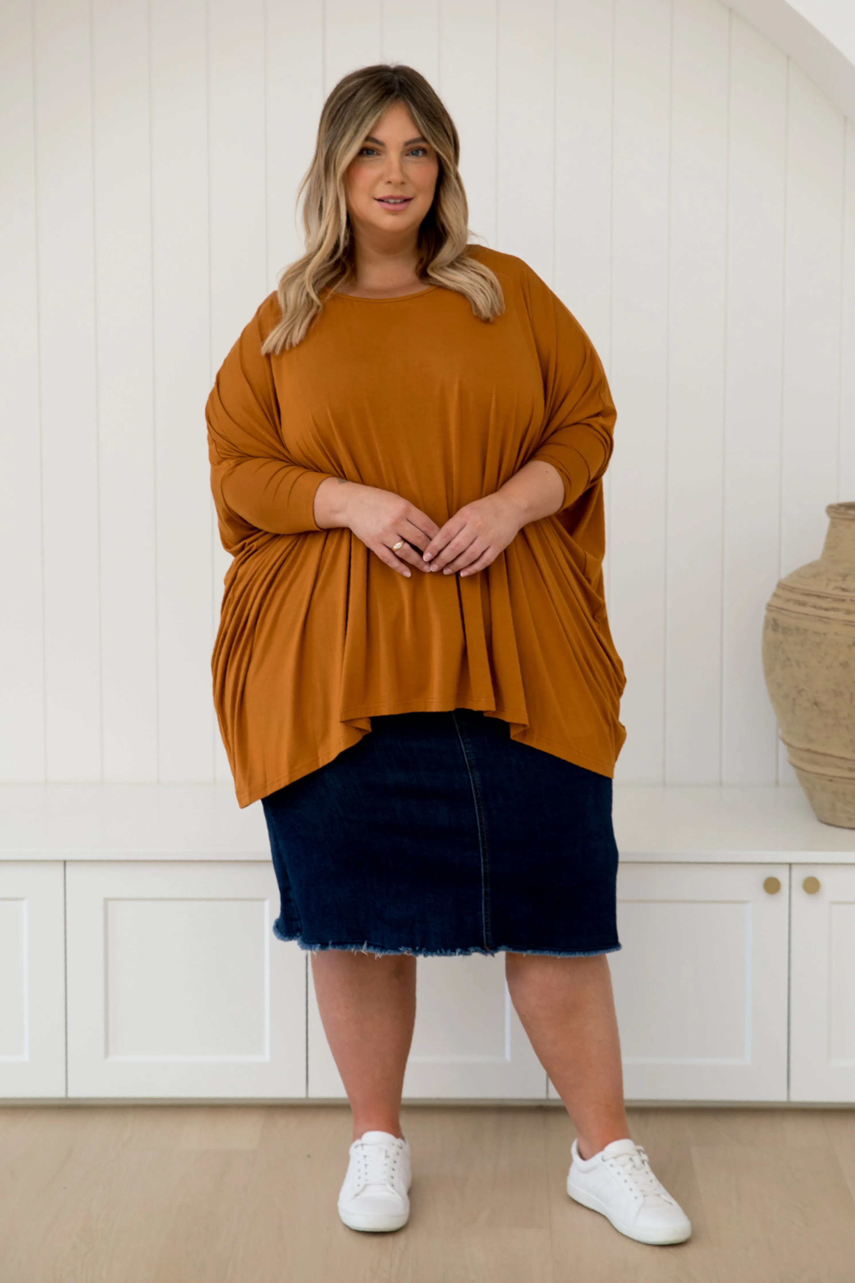 Long Sleeve Essential Top in Butterscotch