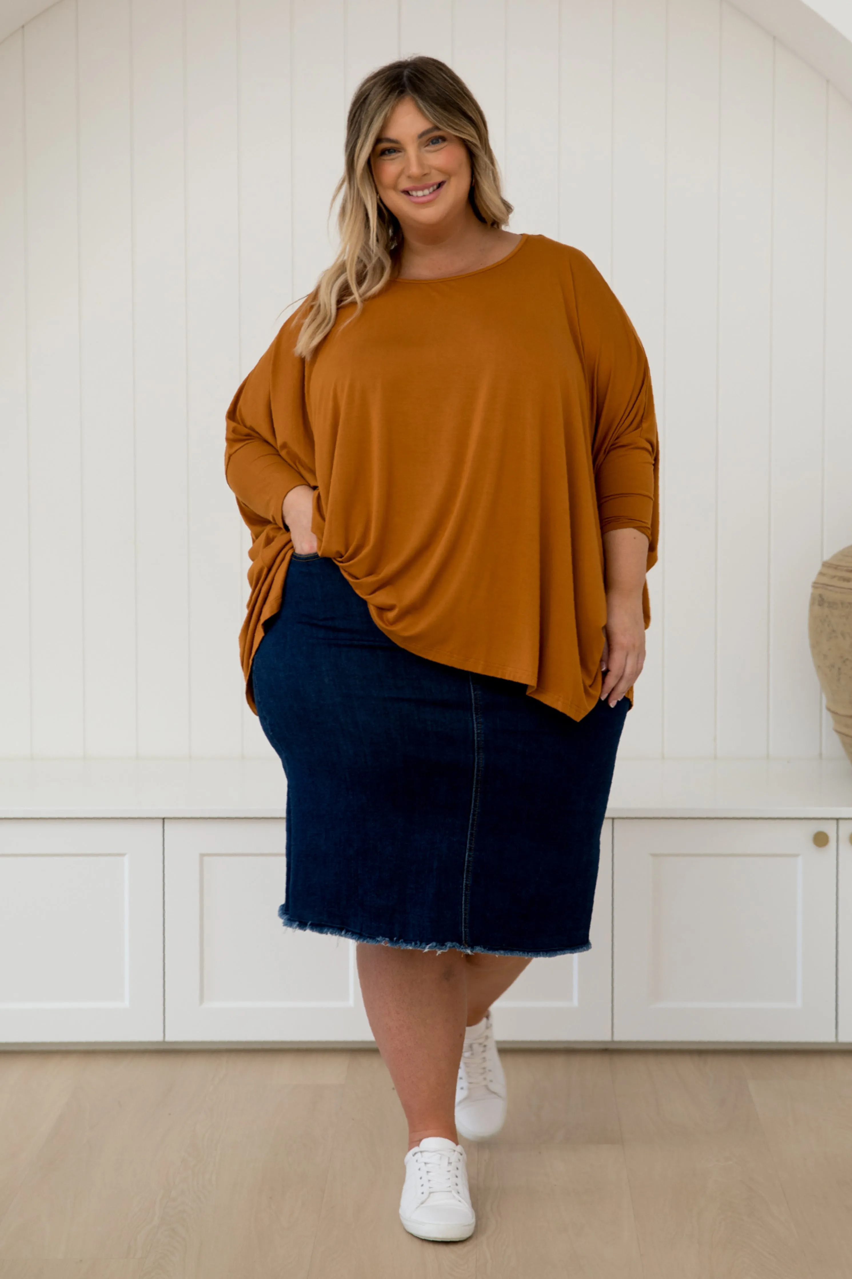 Long Sleeve Essential Top in Butterscotch