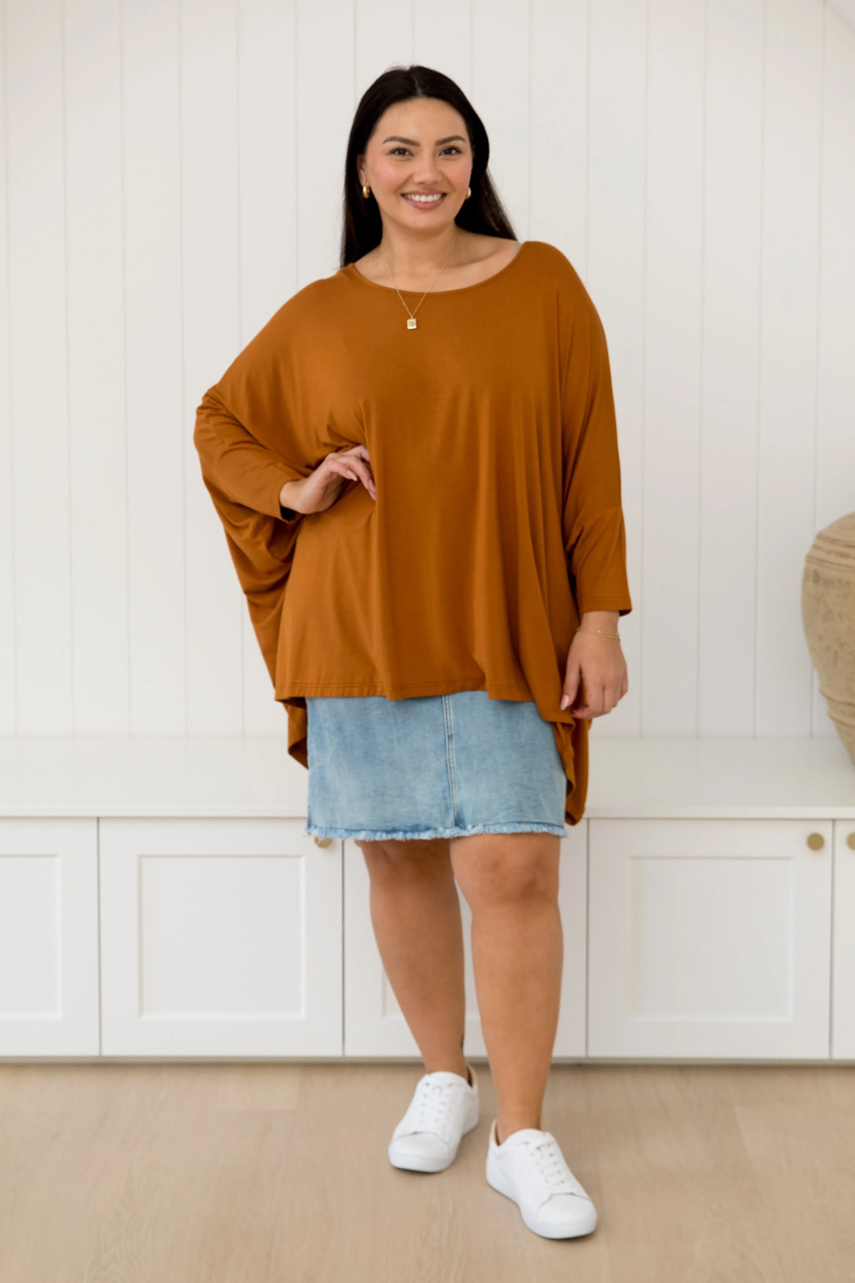 Long Sleeve Essential Top in Butterscotch