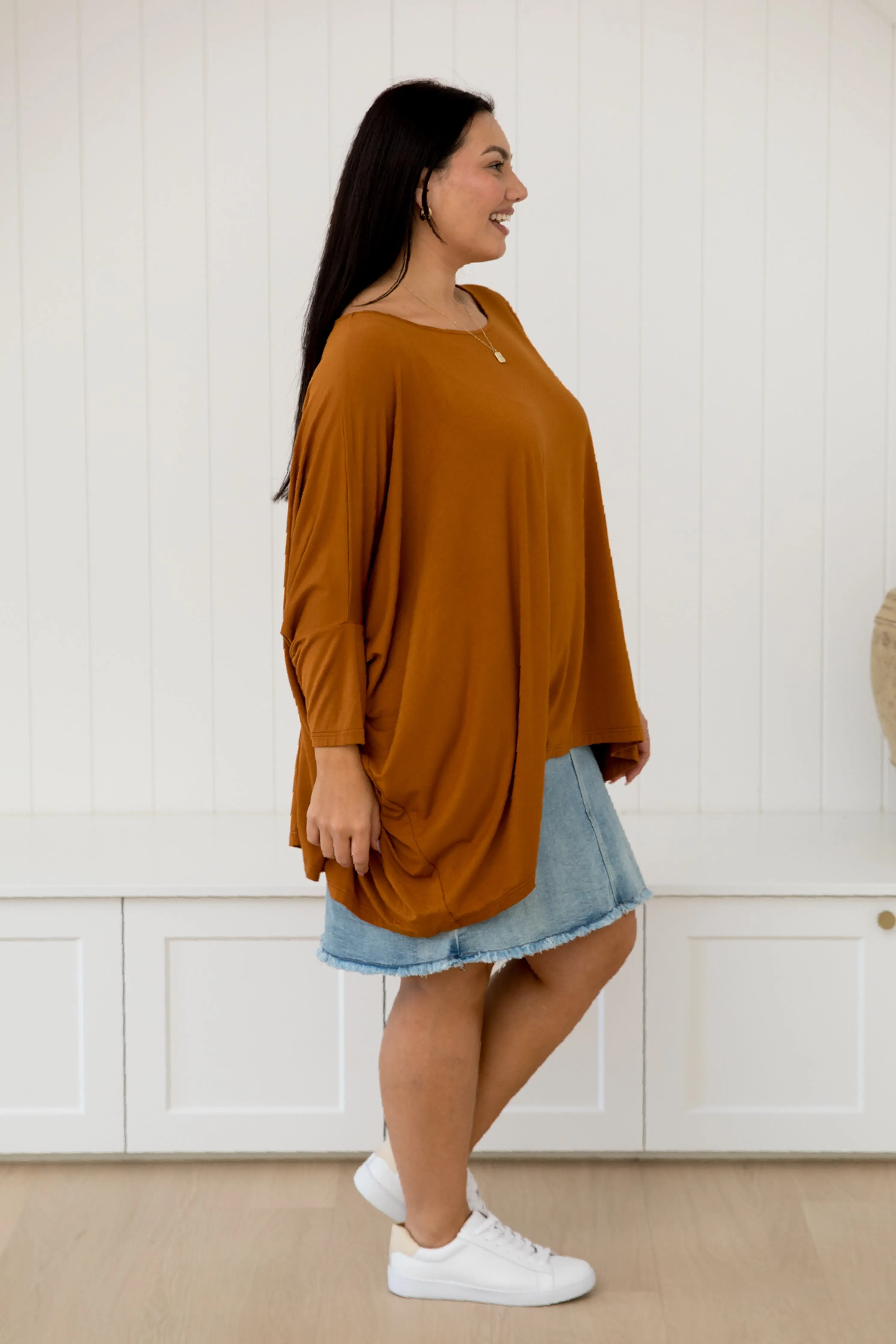 Long Sleeve Essential Top in Butterscotch