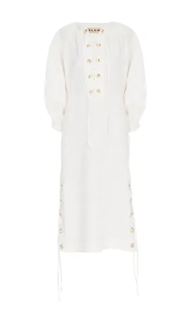 Long Sleeve Linen Dress