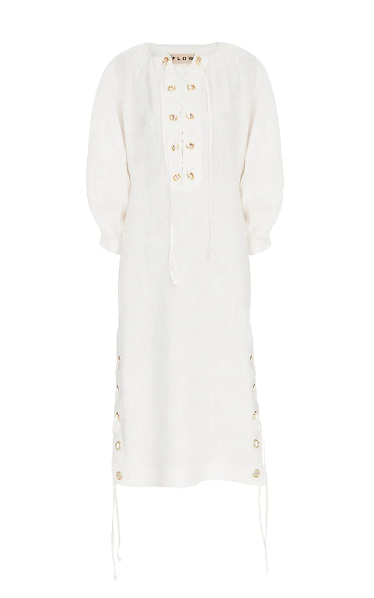 Long Sleeve Linen Dress