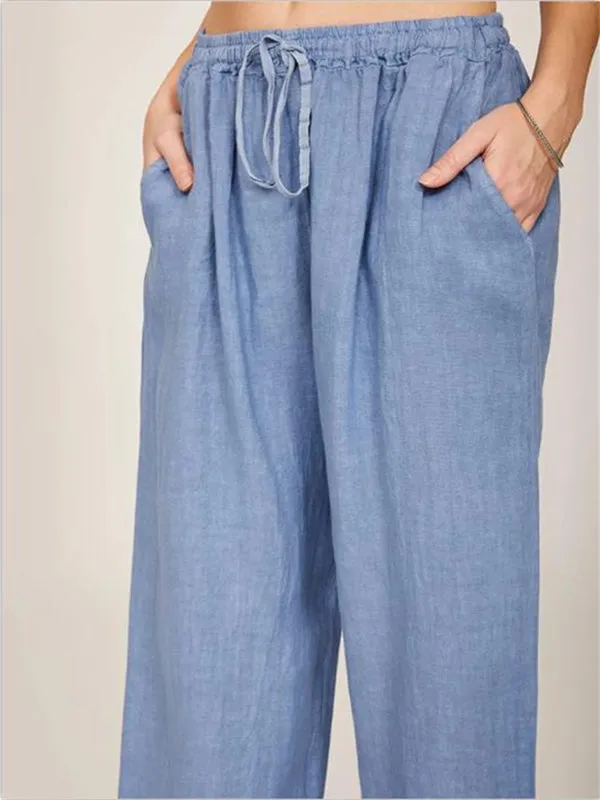 Loose Linen Wide Leg Pants