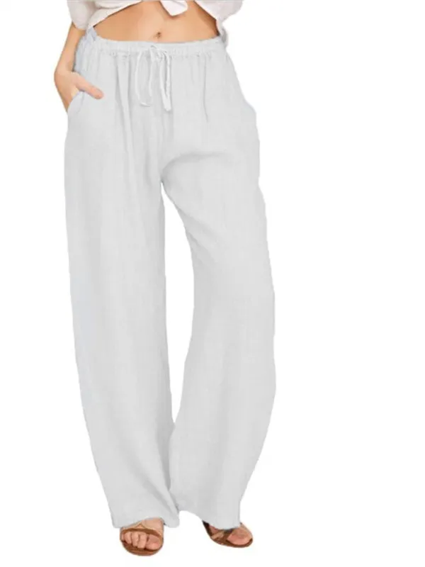 Loose Linen Wide Leg Pants