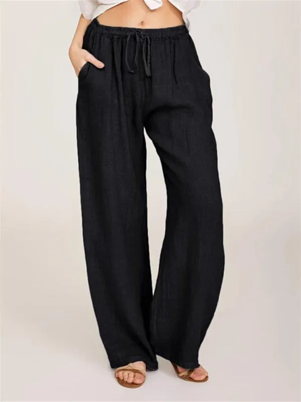 Loose Linen Wide Leg Pants