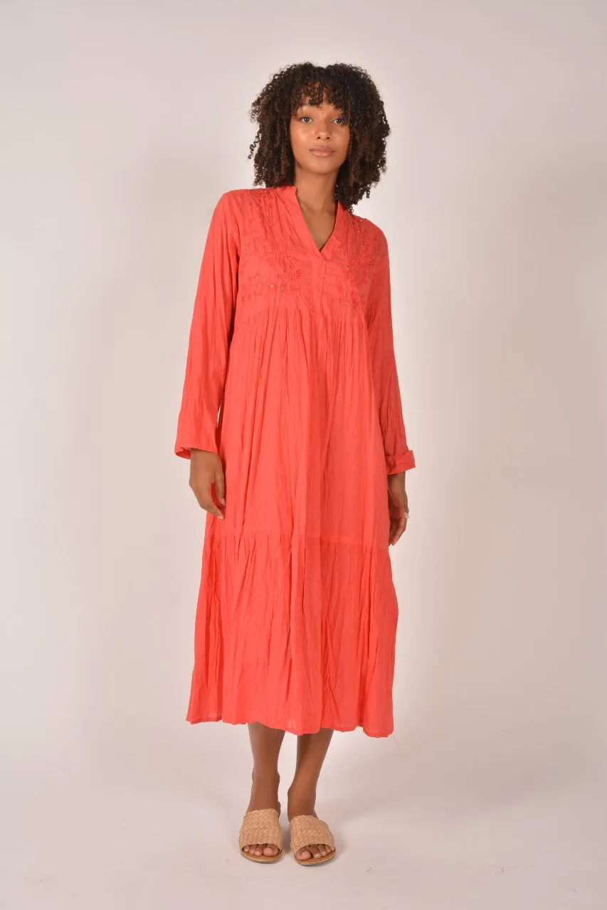 Lula Life - Luna Midi Dress - Deep Coral