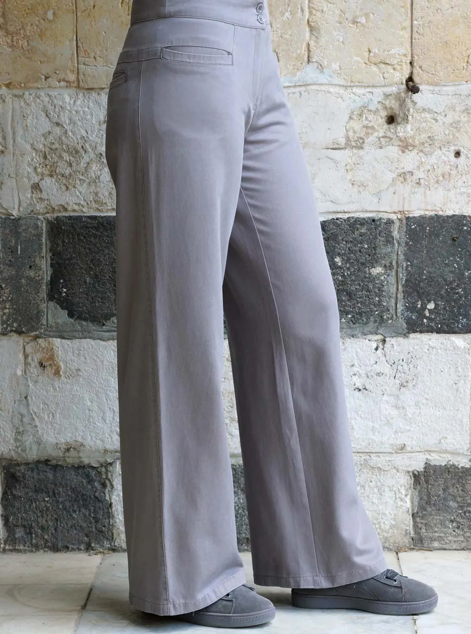 Lyocell and Cotton Classic Fit Trousers