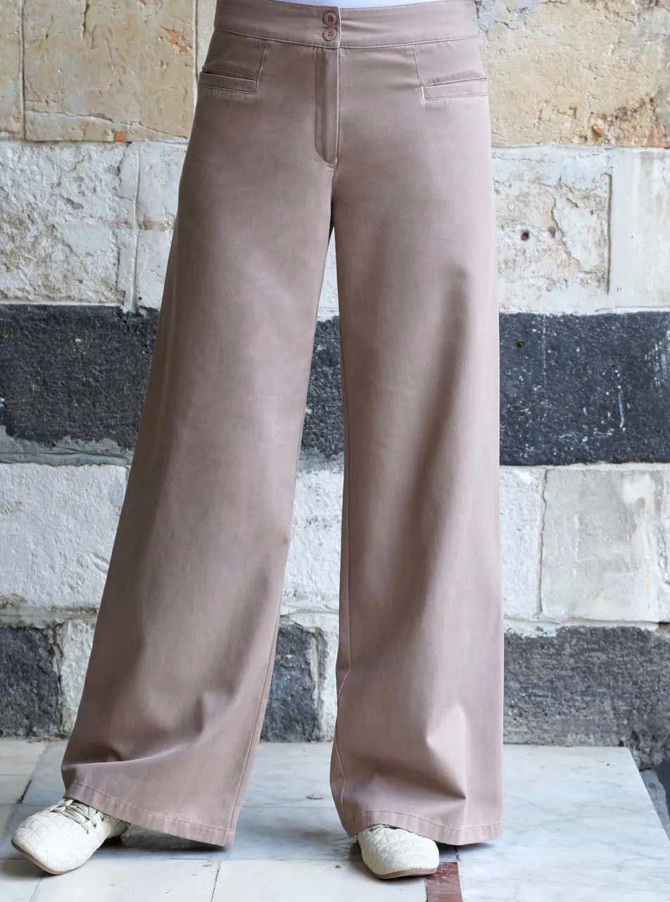 Lyocell and Cotton Classic Fit Trousers