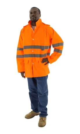 Majestic 75-1352 Hi-Vis Waterproof Rain Jacket ANSI 3 R