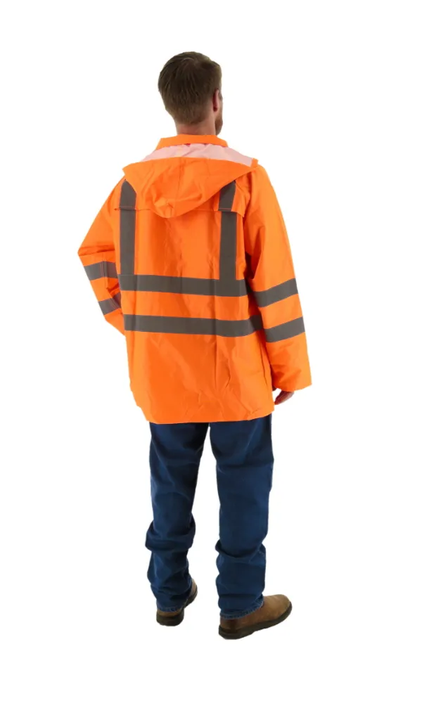 Majestic 75-1352 Hi-Vis Waterproof Rain Jacket ANSI 3 R