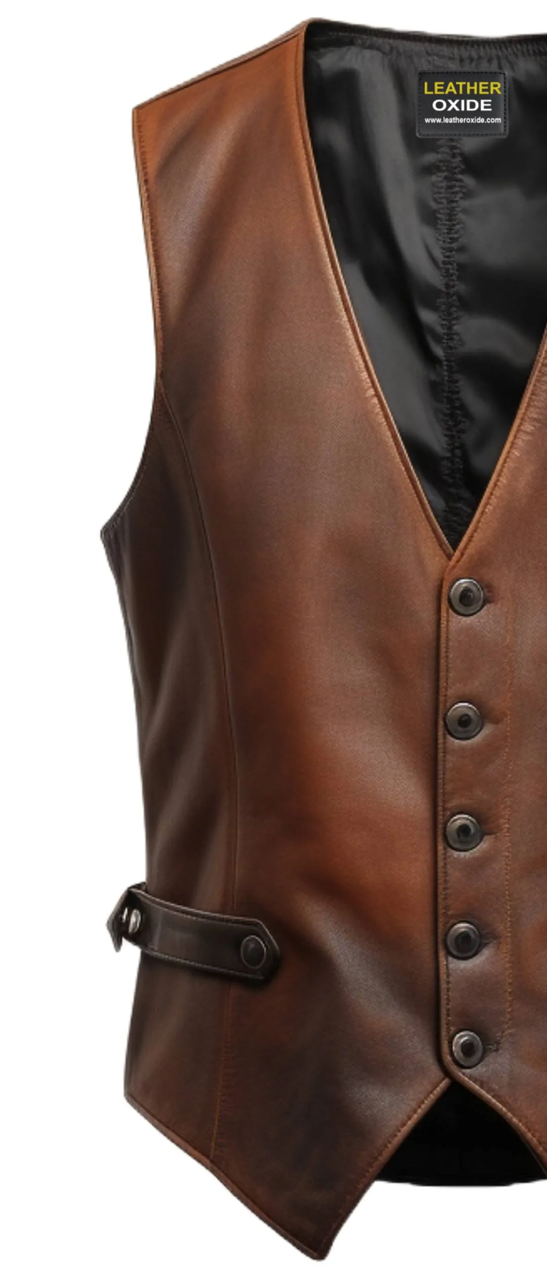 Men Classic Brown Leather Vest