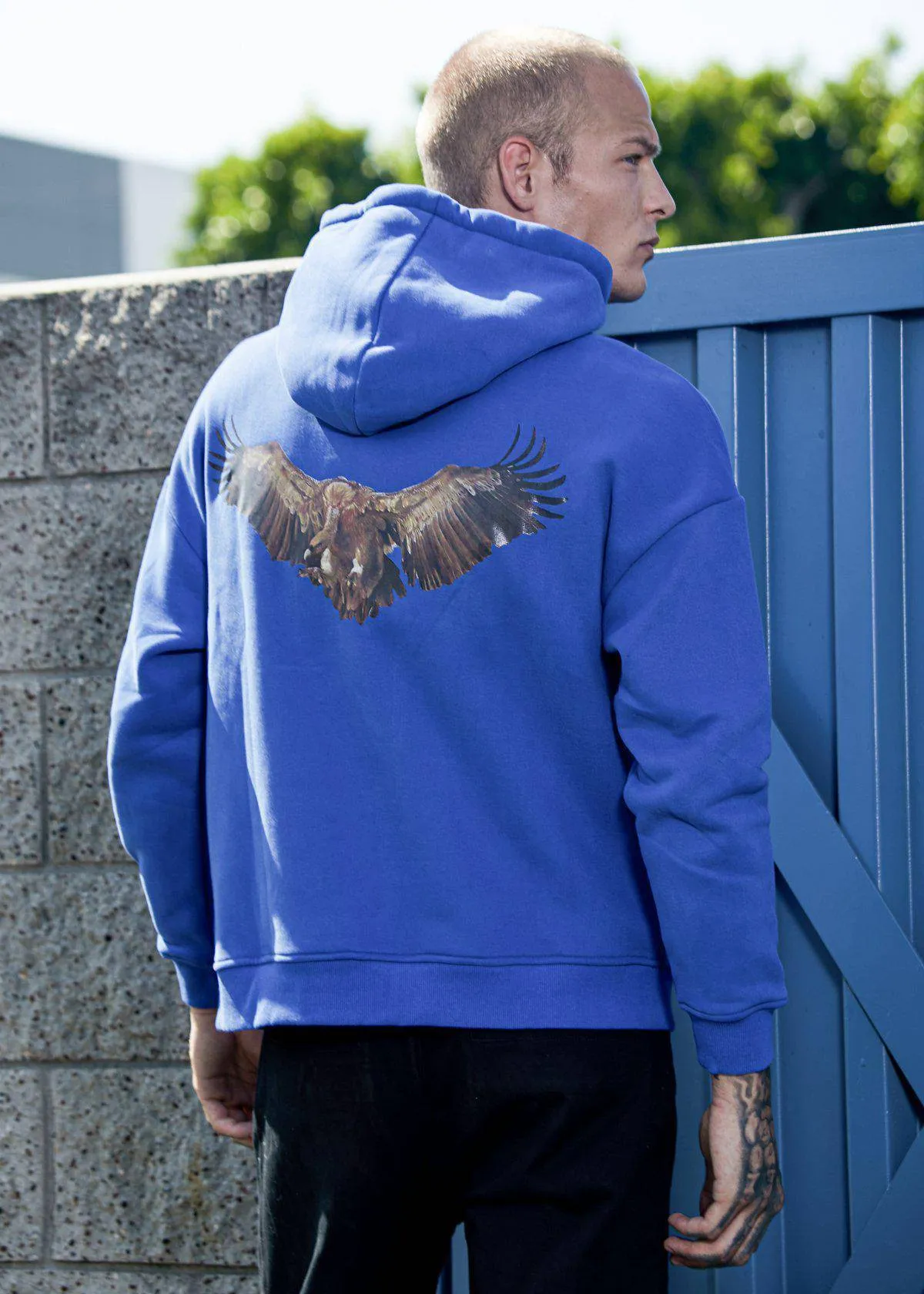 Men's Bellow Pocket Hoodie in Blue