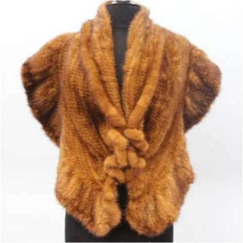 Mink Muffler with ruffles, hook closures to convert into a shrug