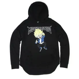 Misunderstood Vegeta Distressed Drop Curved Hoodie