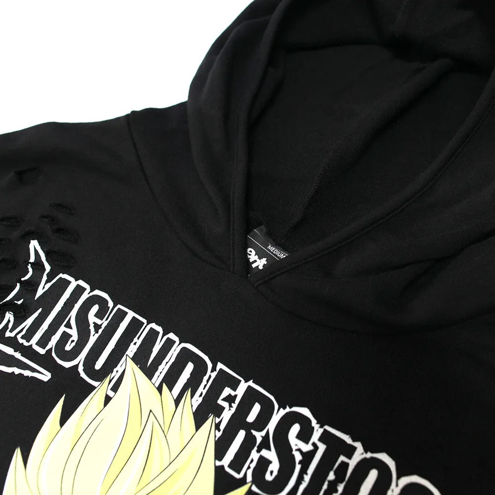 Misunderstood Vegeta Distressed Drop Curved Hoodie