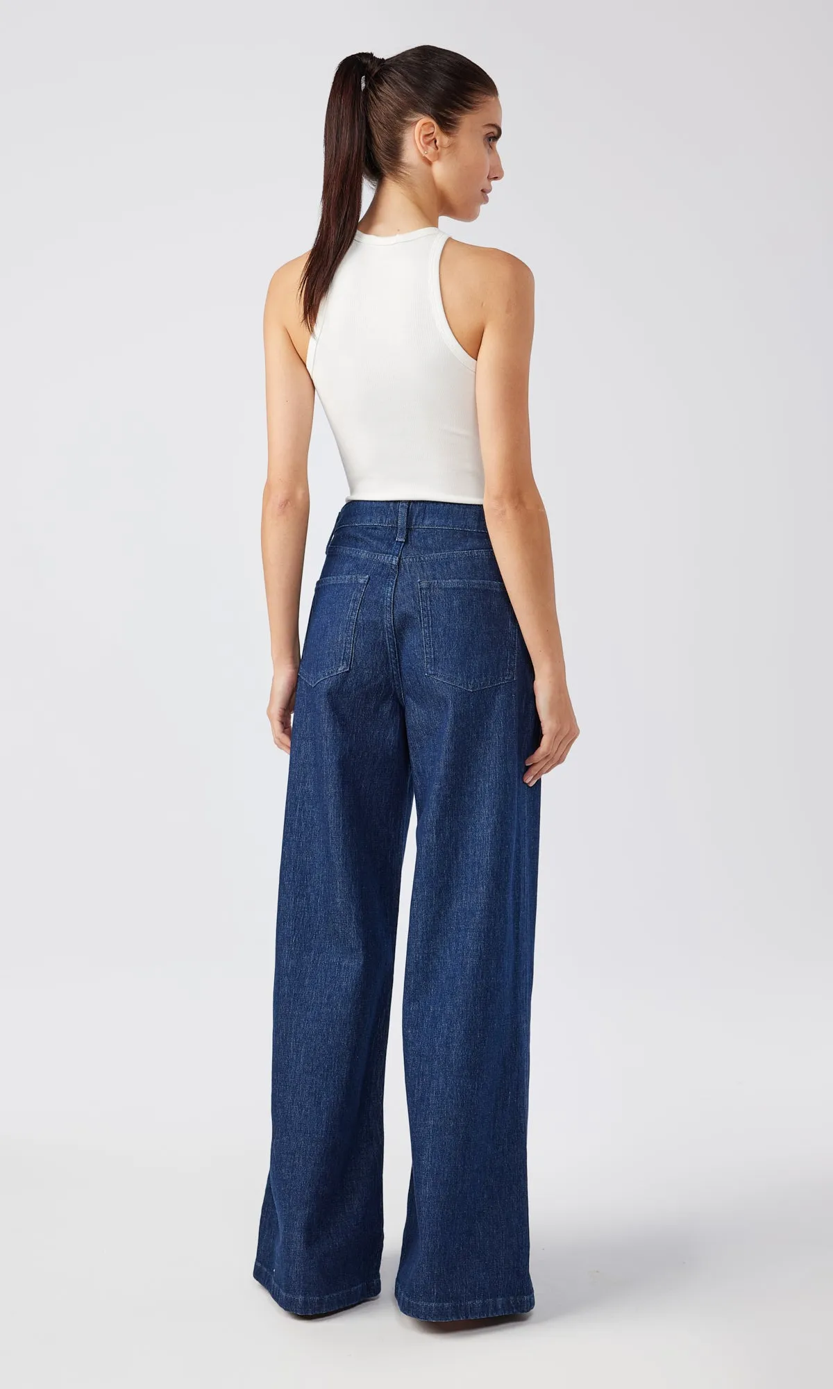 Ms. Fonda High Rise Wide Leg - Dark Indigo