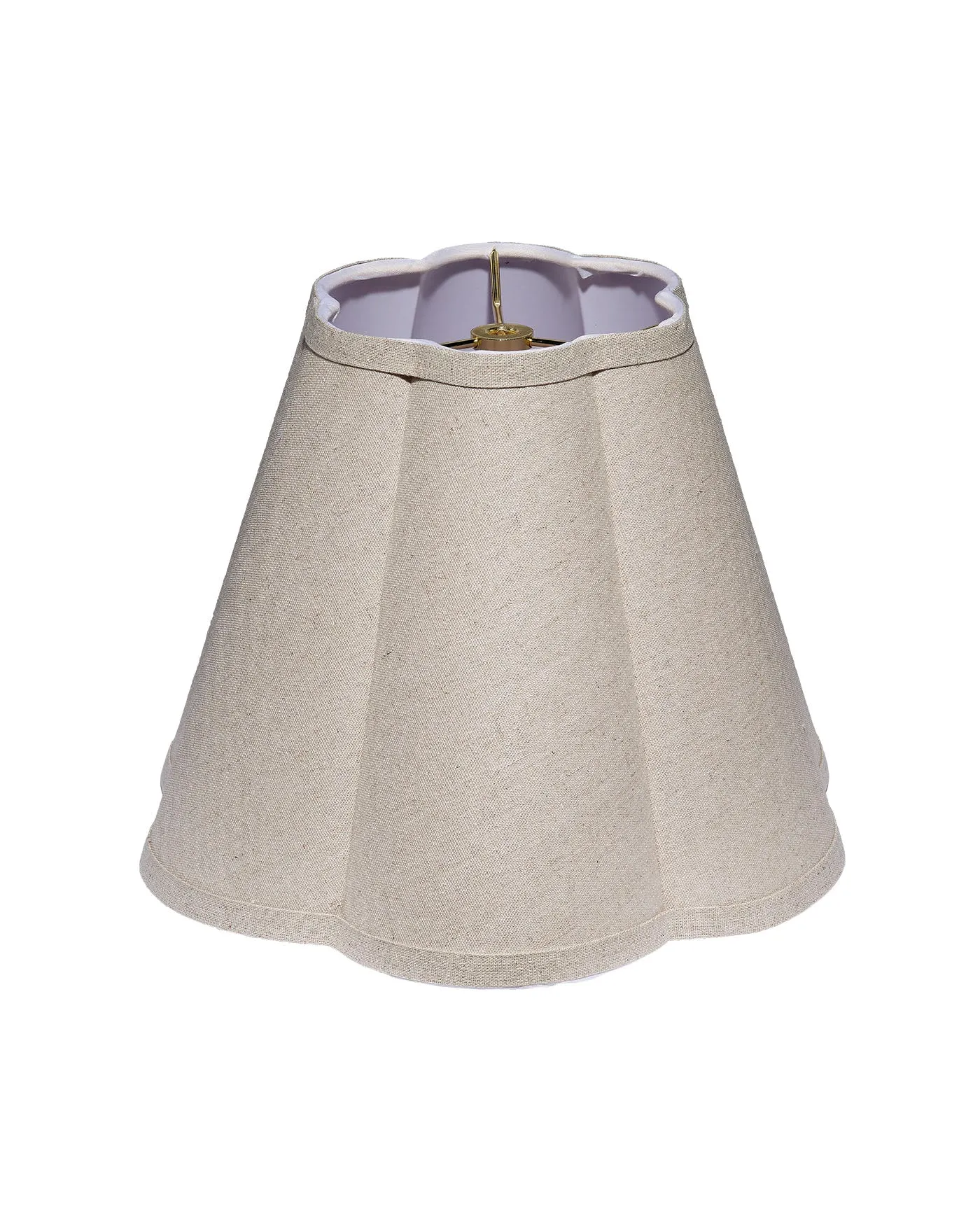 Natural Linen Scalloped Lamp Shade