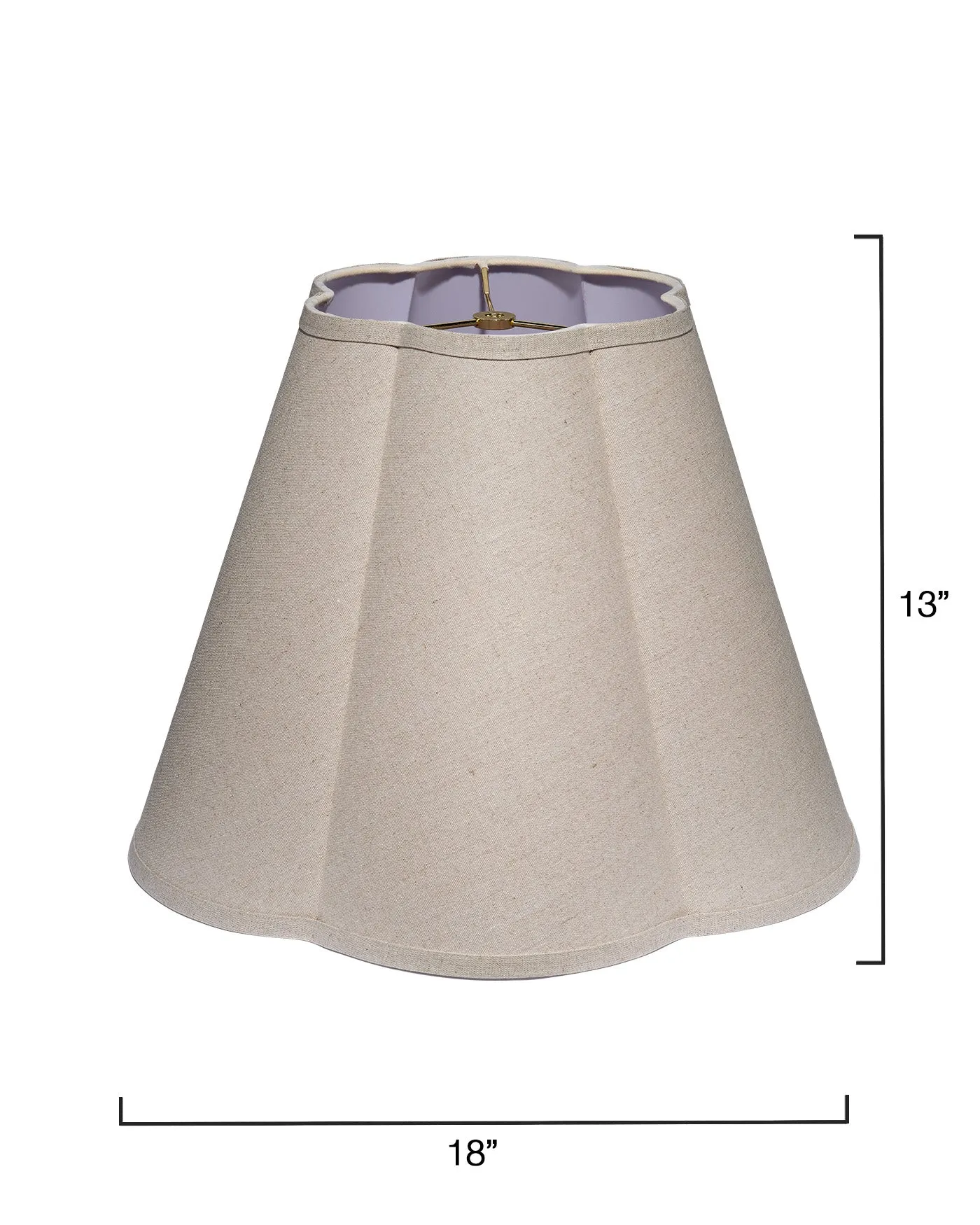 Natural Linen Scalloped Lamp Shade