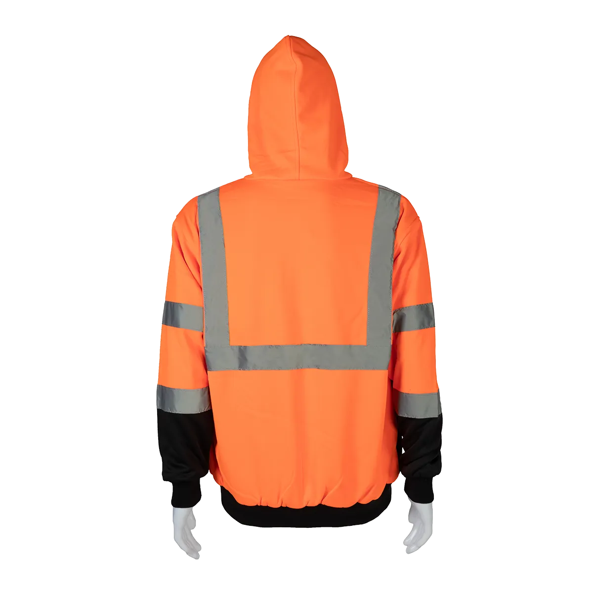 OBHSW-C3 ANSI Class 3 High-Vis Orange/Black Bottom Two Tone 16 OZ. Thermal Lined Zip-Up Hoodie