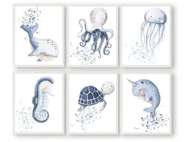 Ocean Animal Nursery Prints