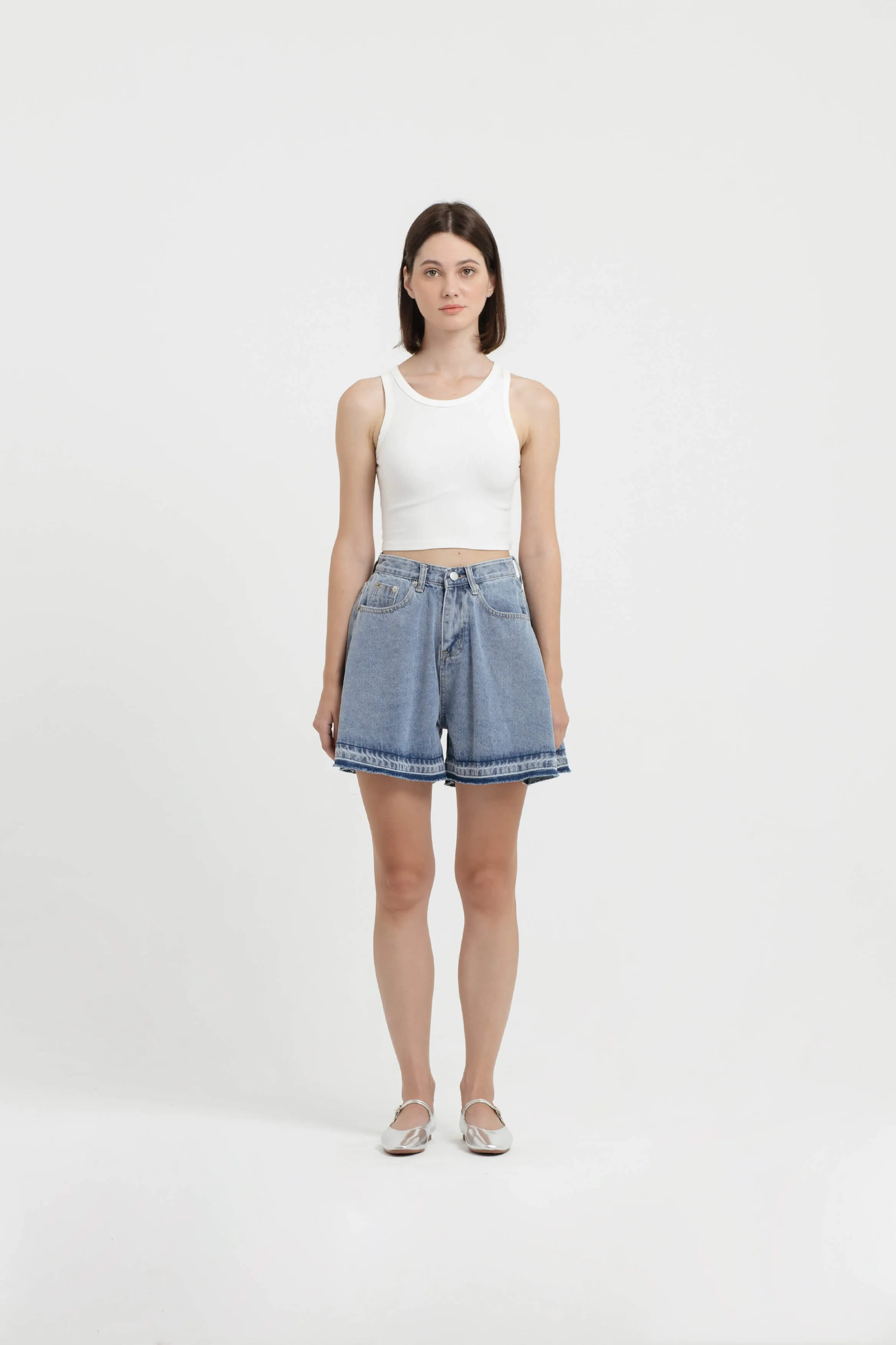 Ombre Denim Shorts