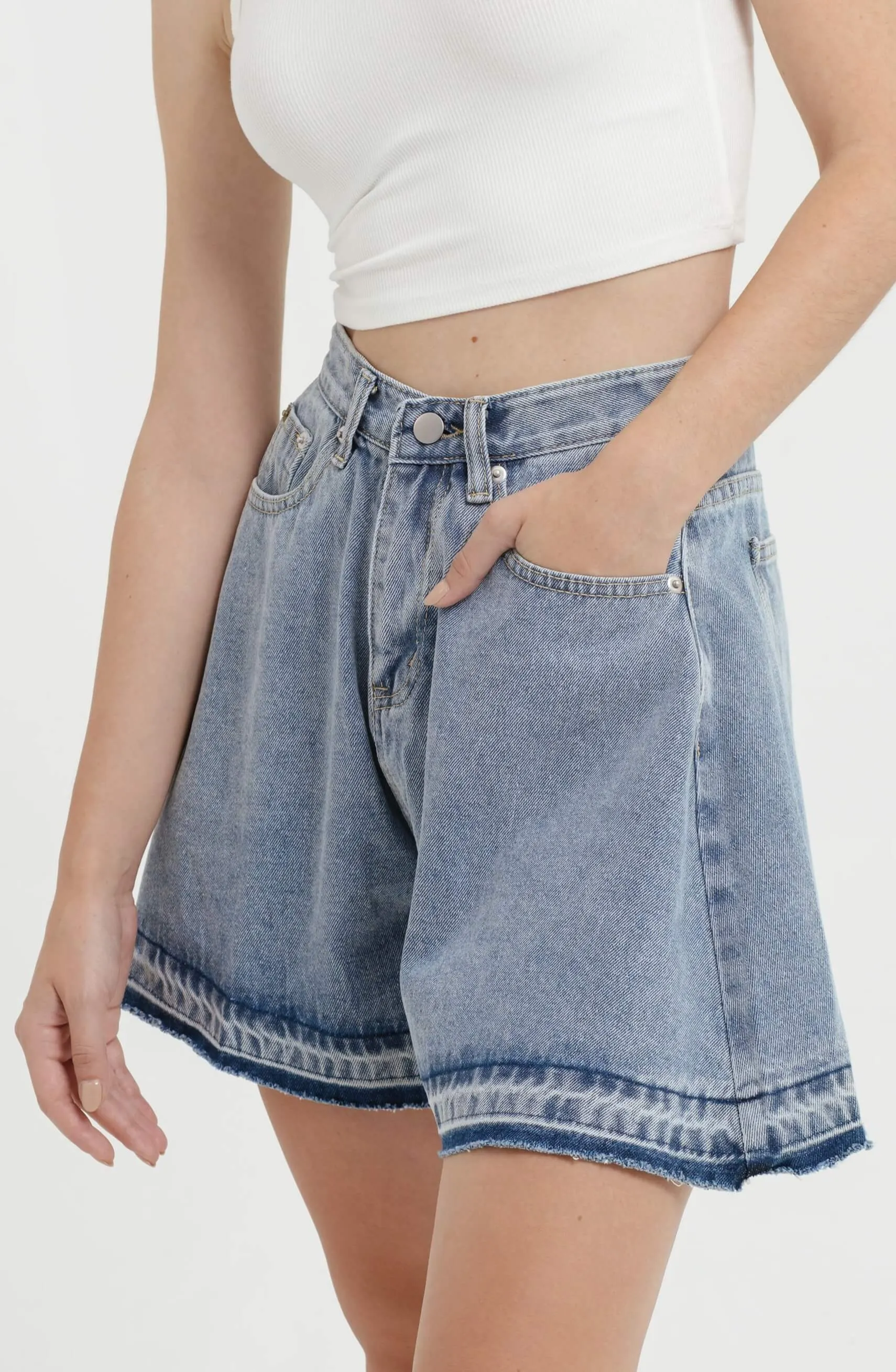 Ombre Denim Shorts