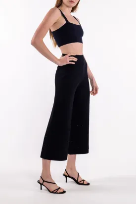 OPEN STITCH WIDE LEG PANTS