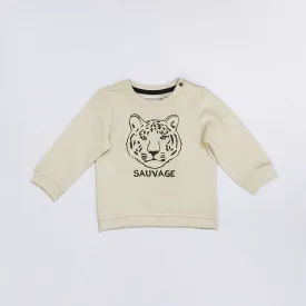 OR - Kids 'Off White' Lion Face Printed Fleece Sweatshirt OR222