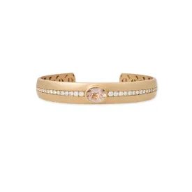 OVAL MORGANITE CENTER   GRADUATED PAVE CUFF