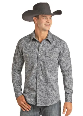 Panhandle Slim® Men's Flame Resistant Paisley Long Sleeve Snap Front Western Shirt