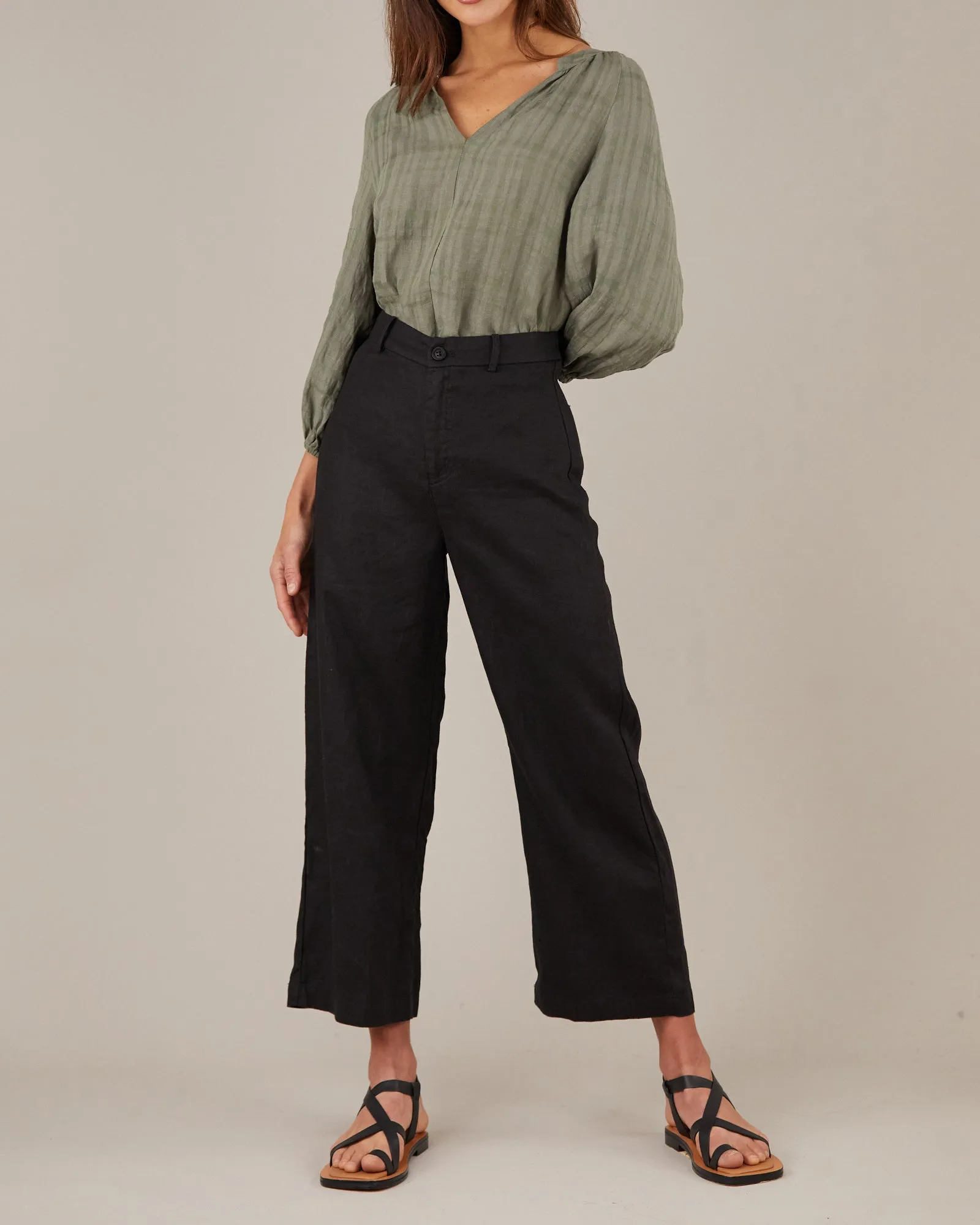 Pila Linen Blouse - Khaki