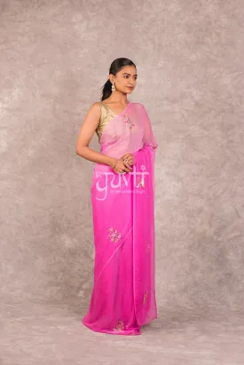 Pink Shaded Chiffon Saree