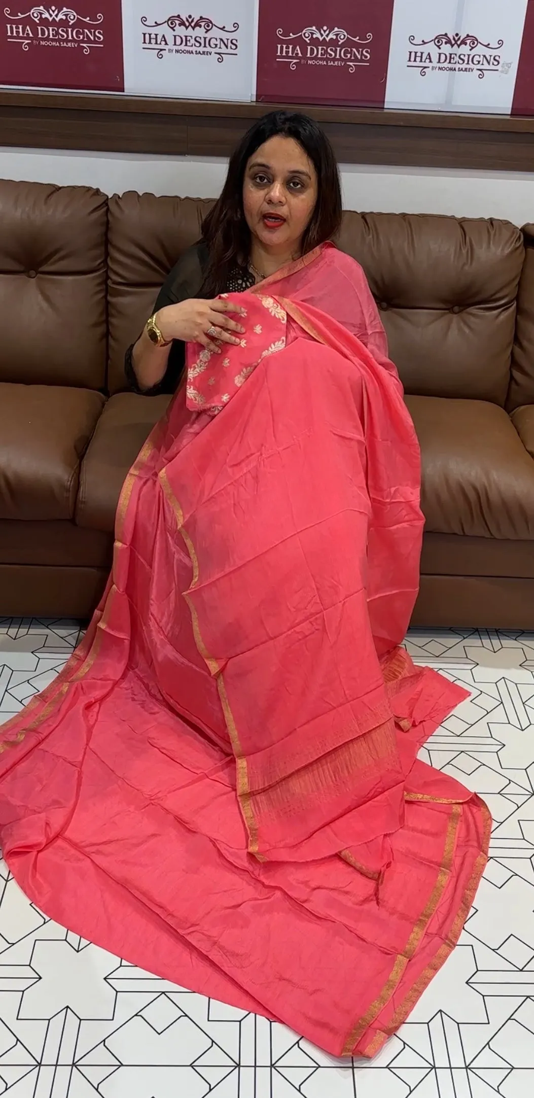 PLATINUM CHIFFON SAREES - IHA 14025