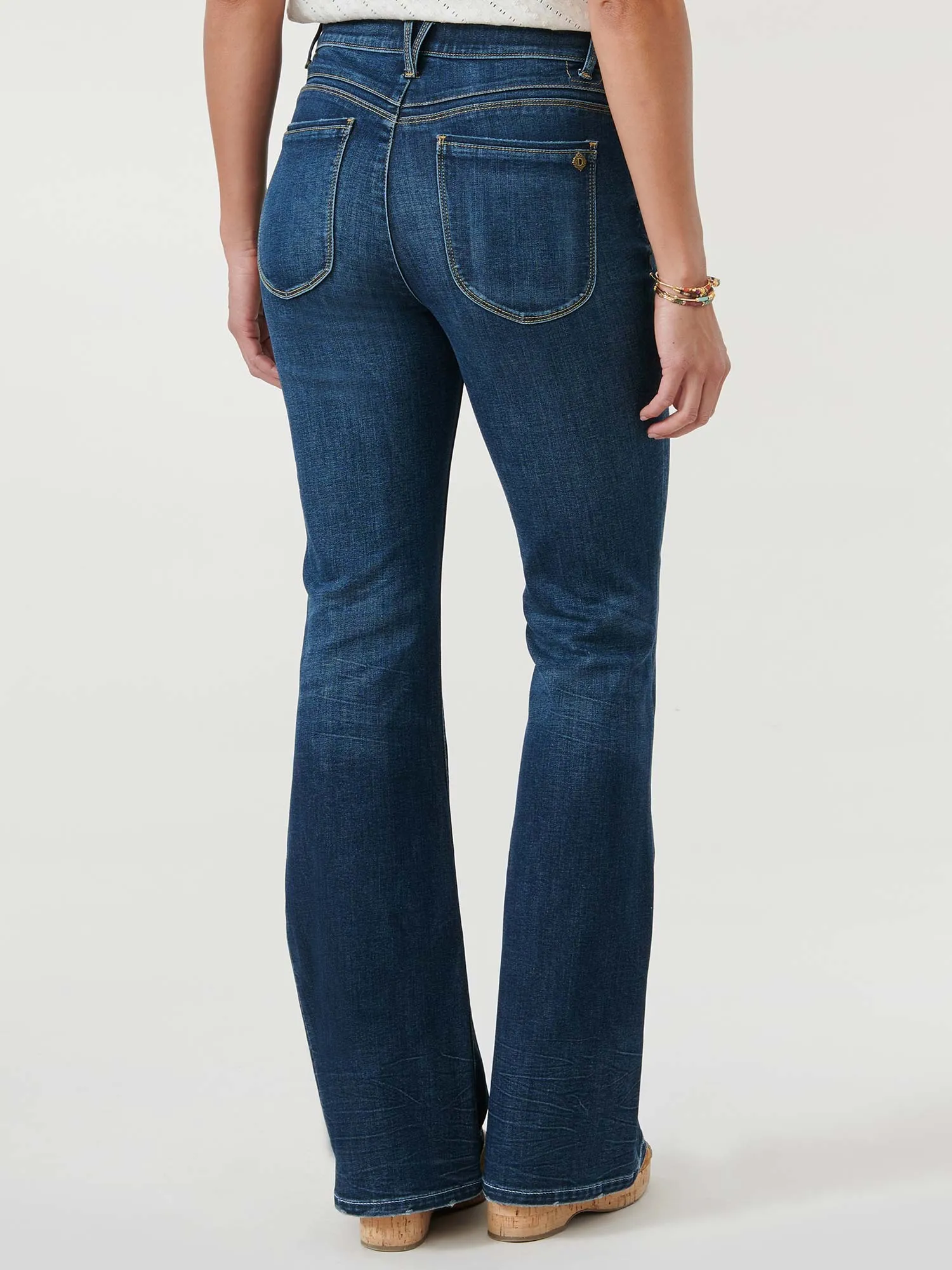 "Ab"solution® Petite High Rise Out There Flare Indigo Jeans