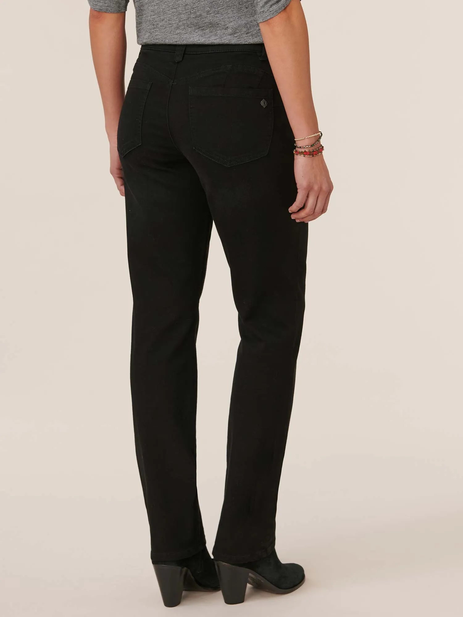 "Ab"solution® Petite Straight Leg Black Jeans