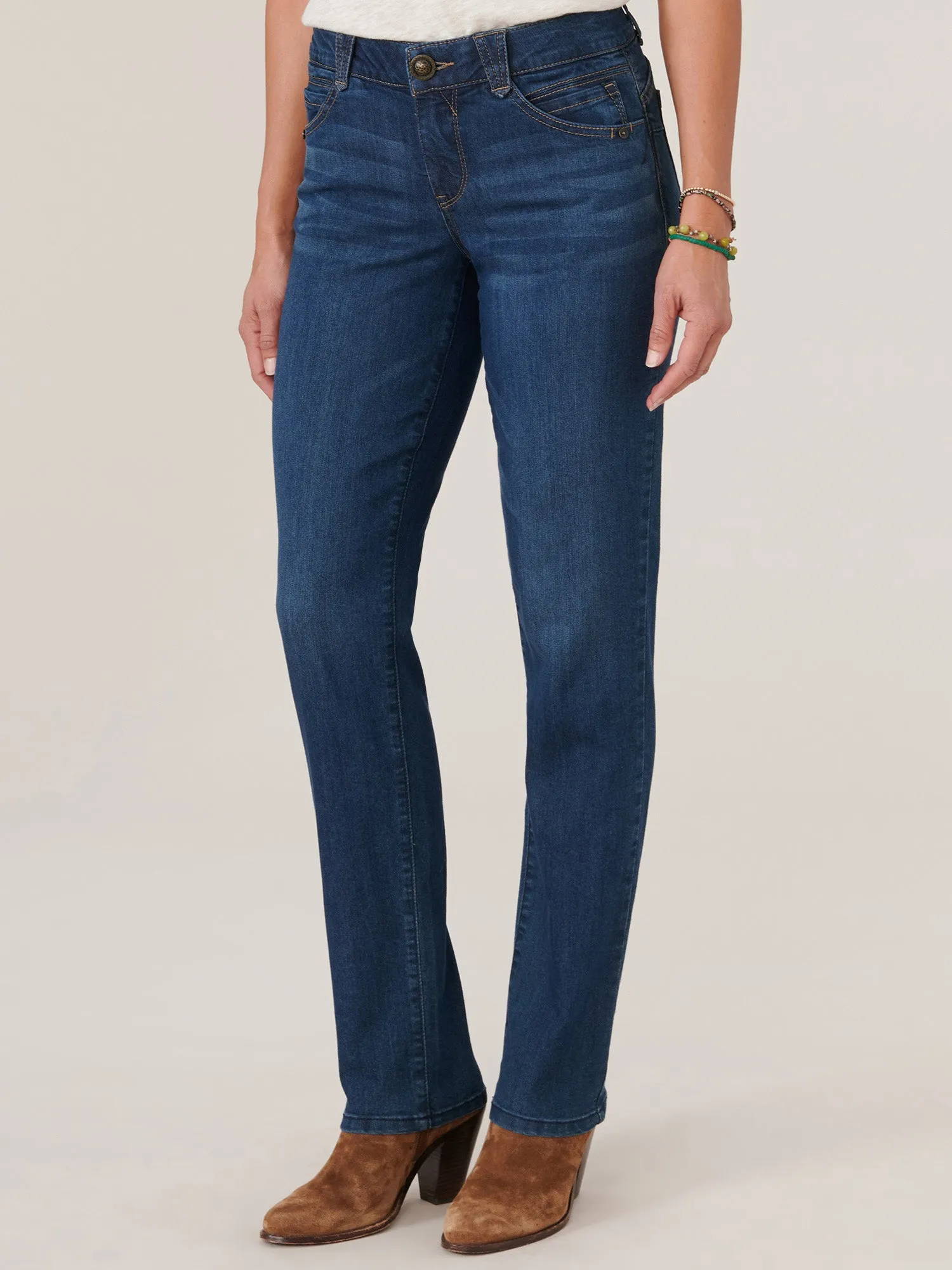 "Ab"solution® Petite Straight Leg Indigo Jeans