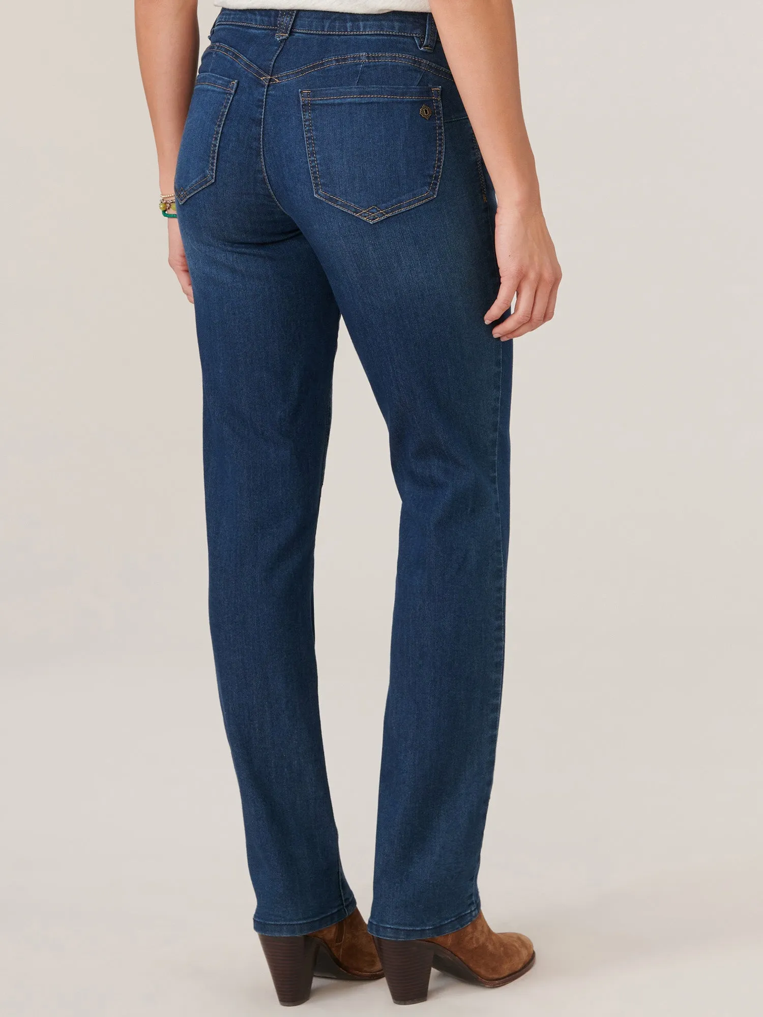 "Ab"solution® Petite Straight Leg Indigo Jeans