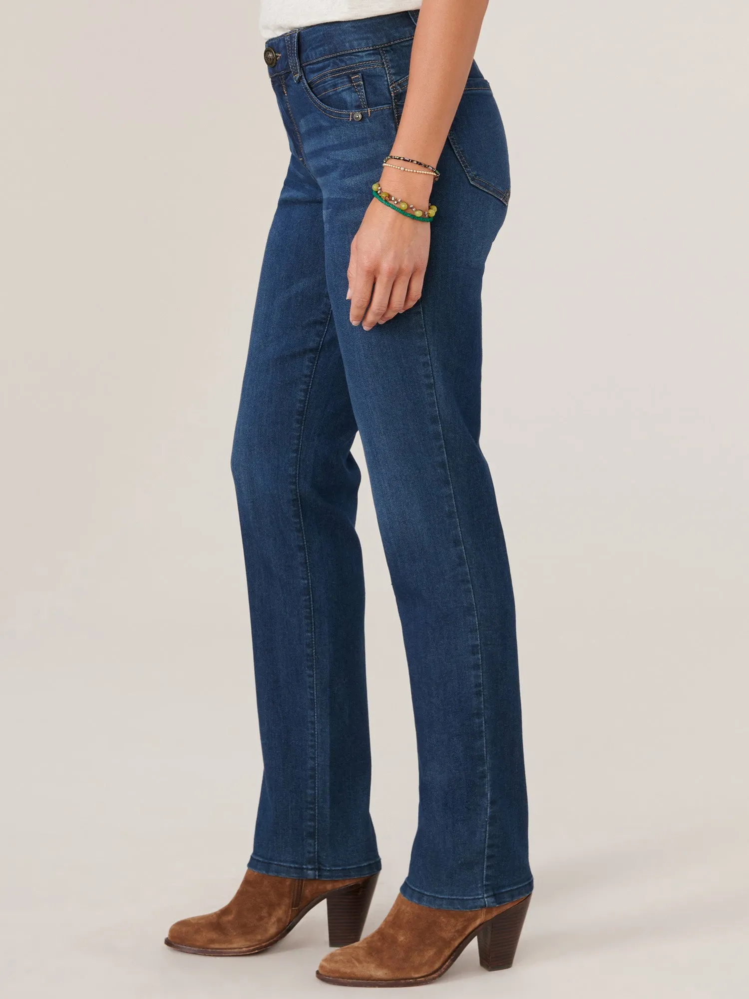 "Ab"solution® Petite Straight Leg Indigo Jeans