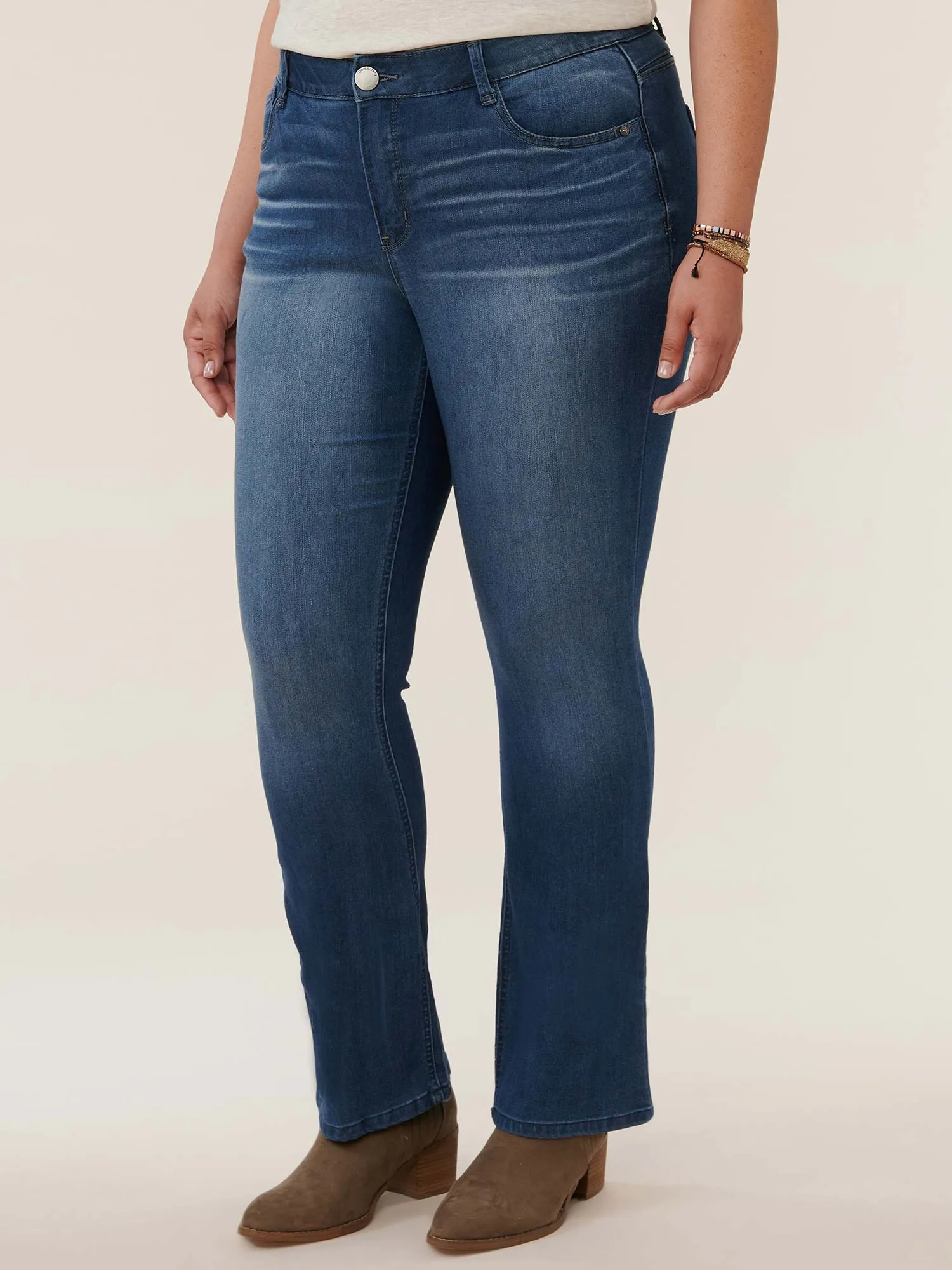 "Ab"solution® Plus High Rise Blue Itty Bitty Bootcut Jeans