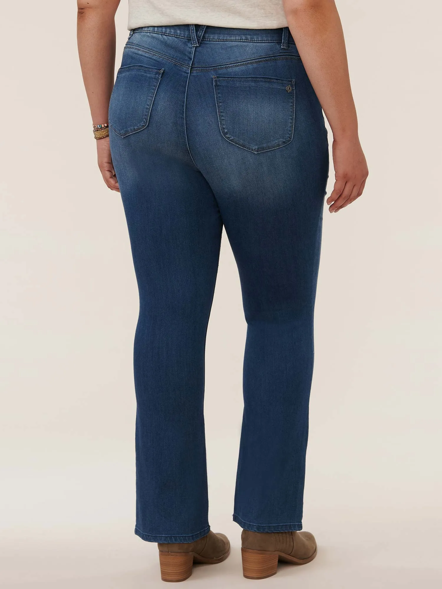 "Ab"solution® Plus High Rise Blue Itty Bitty Bootcut Jeans