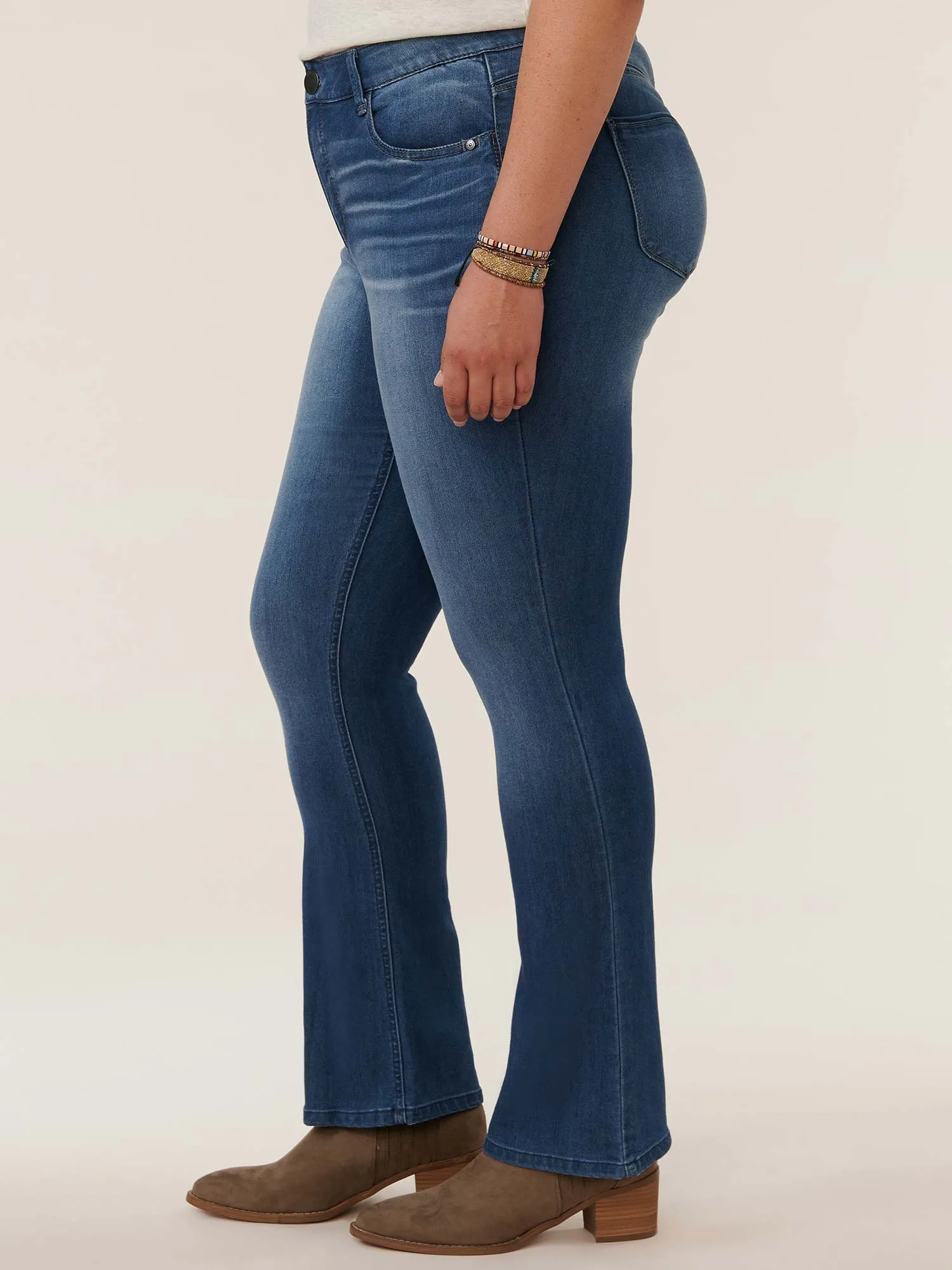 "Ab"solution® Plus High Rise Blue Itty Bitty Bootcut Jeans