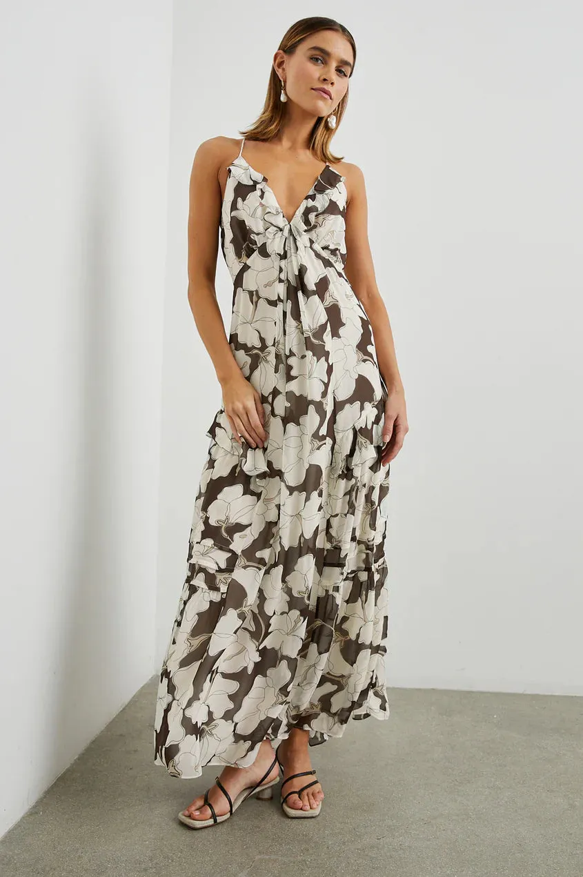 Rails Boa Dress Mocha Floral