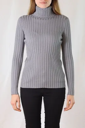 Ribbed Turtleneck Sweater - Azure