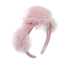 Rosa Pink Tulle Flower Headband