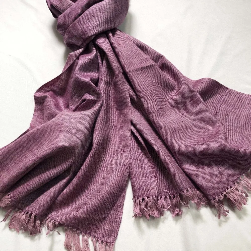 Rose Pink Silk and Merino Wool Stole