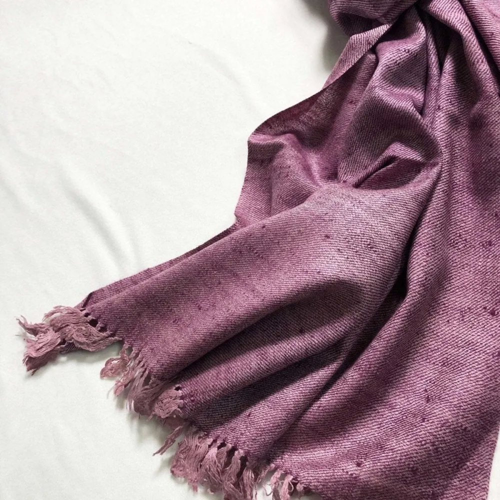 Rose Pink Silk and Merino Wool Stole