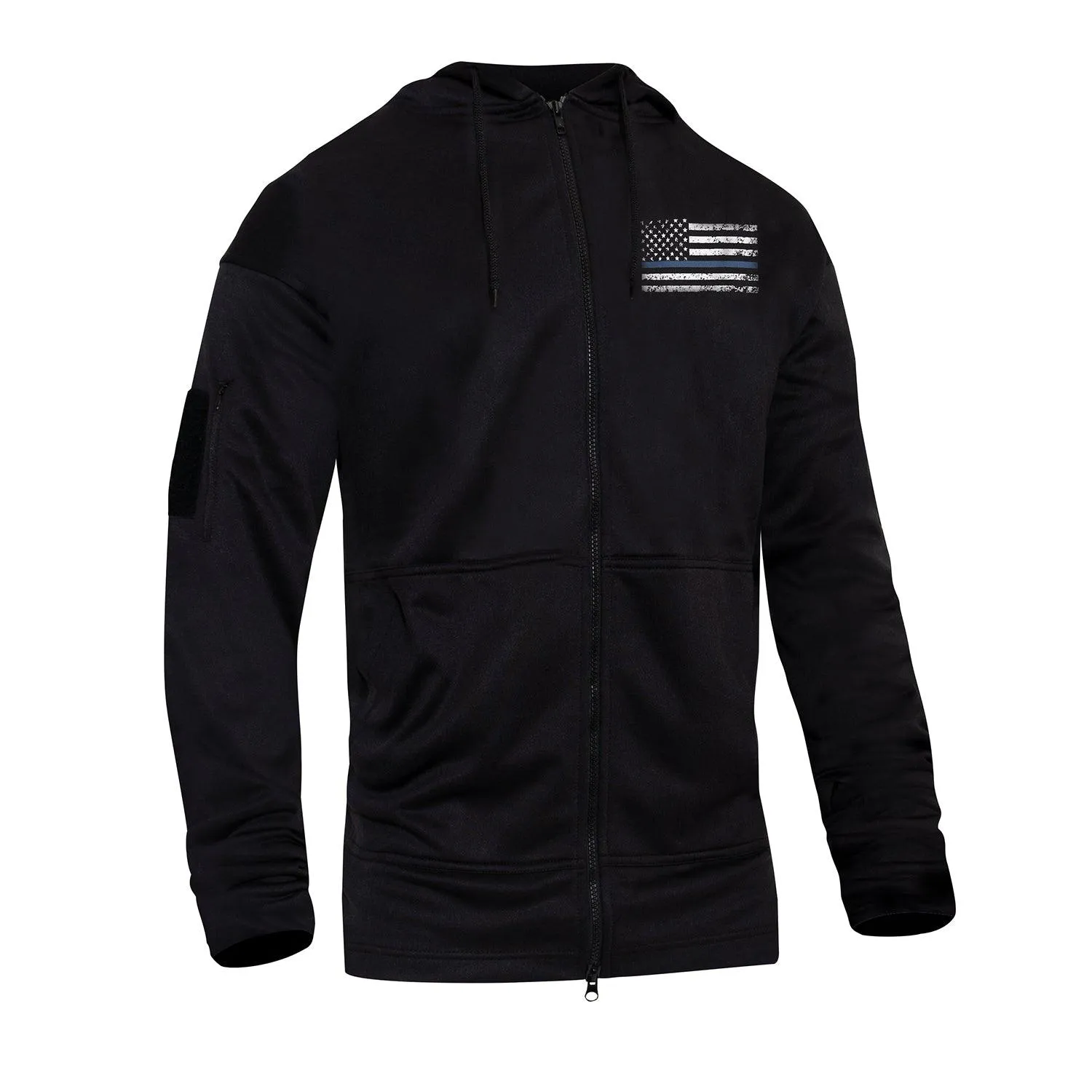 Rothco Thin Blue Line Concealed Carry Zippered Hoodie - Black