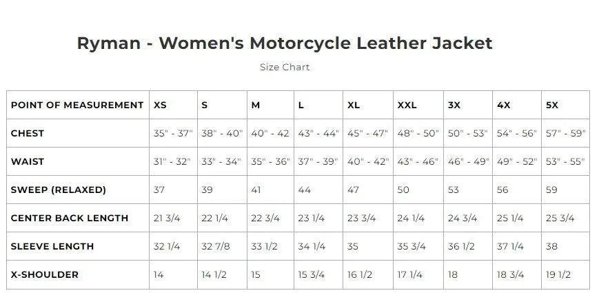 Ryman - Women's Motorcycle Leather Jacket