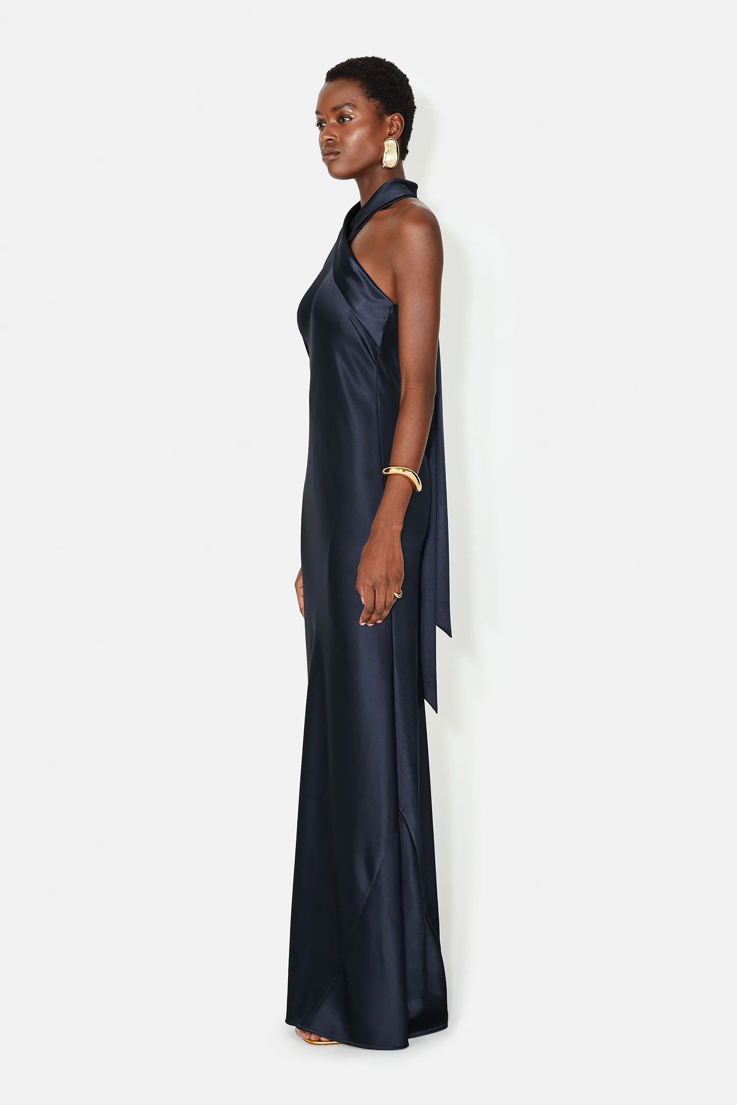 Satin Pandora Dress - Midnight