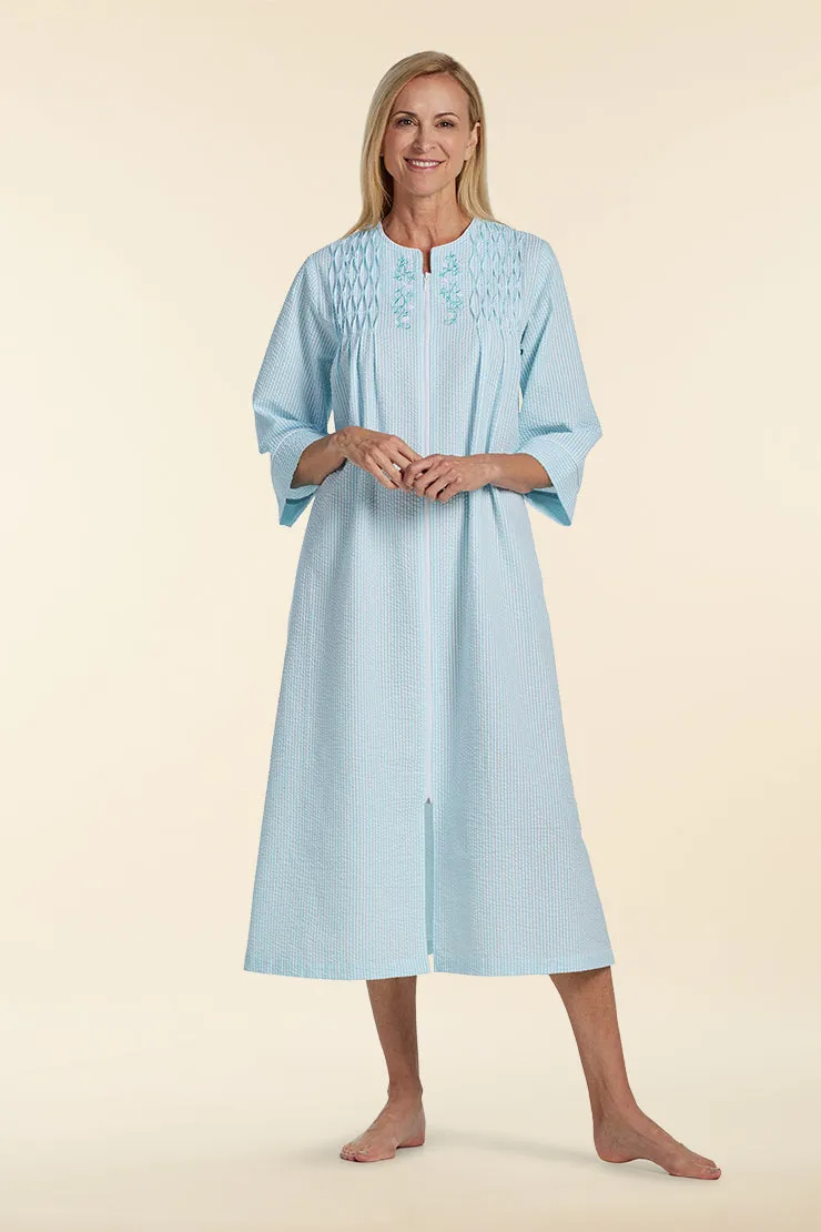 Seersucker Long Robe | Clearance only